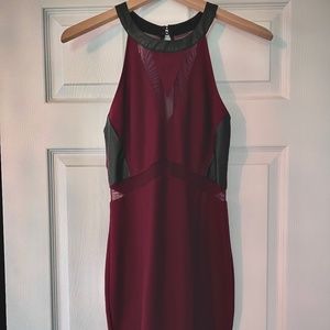 Burgundy Cut Out Dress